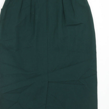 Marks and Spencer Womens Green Wool Straight & Pencil Skirt Size 12 Zip