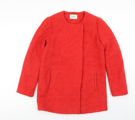 papaya Womens Red Overcoat Coat Size 8 Button