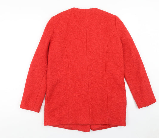 papaya Womens Red Overcoat Coat Size 8 Button