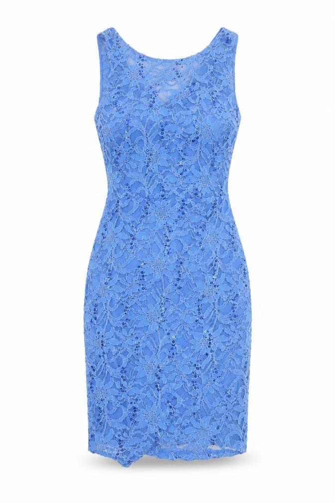 New Look Womens Blue Geometric Nylon A-Line Size 10 Round Neck Pullover