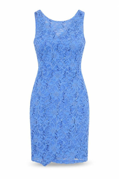 New Look Womens Blue Geometric Nylon A-Line Size 10 Round Neck Pullover