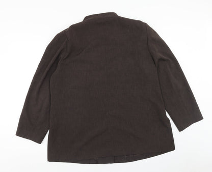 ELVI Womens Brown Jacket Size 20 Button