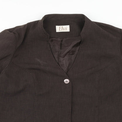 ELVI Womens Brown Jacket Size 20 Button