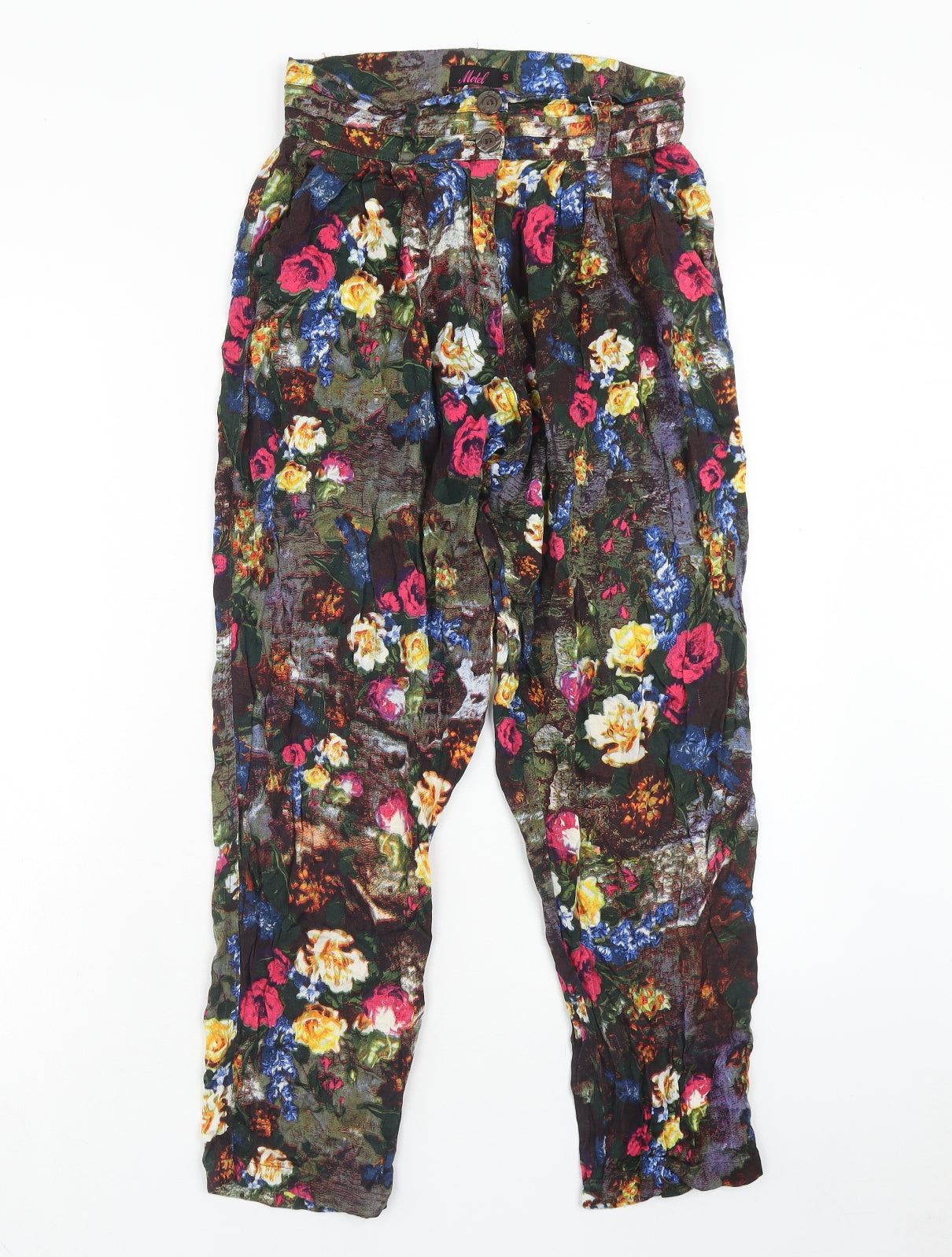 Womens UK Size S Motel Regular Fit Bloomer Multicoloured Trousers