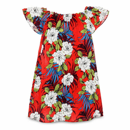 Papaya Womens Red Floral Viscose A-Line Size 12 Off the Shoulder Pullover