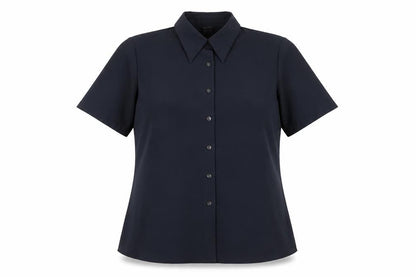 Primark Womens Black Polyester Basic Button-Up Size 14 Collared