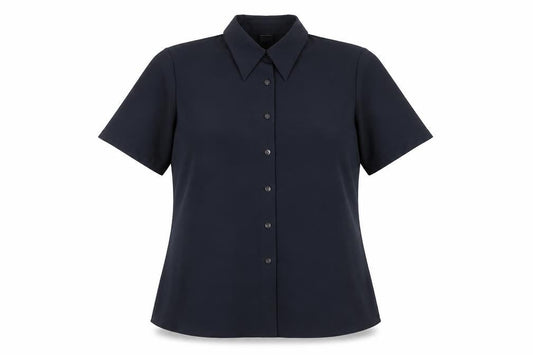 Primark Womens Black Polyester Basic Button-Up Size 14 Collared