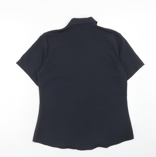 Primark Womens Black Polyester Basic Button-Up Size 14 Collared