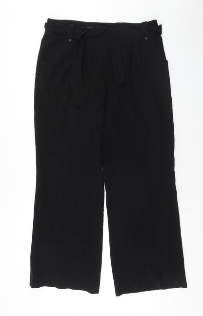 GIV Womens Black Acetate Chino Trousers Size 34 in Regular Zip