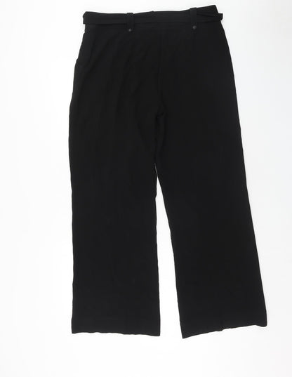GIV Womens Black Acetate Chino Trousers Size 34 in Regular Zip