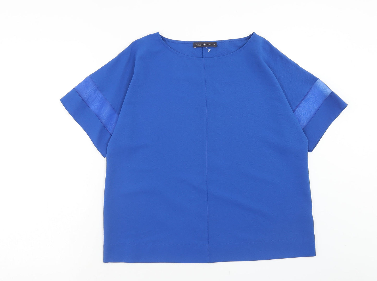Womens UK Size 12 Marks and Spencer Blue Basic Blouse