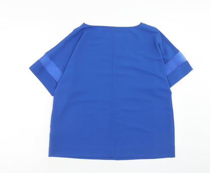 Womens UK Size 12 Marks and Spencer Blue Basic Blouse