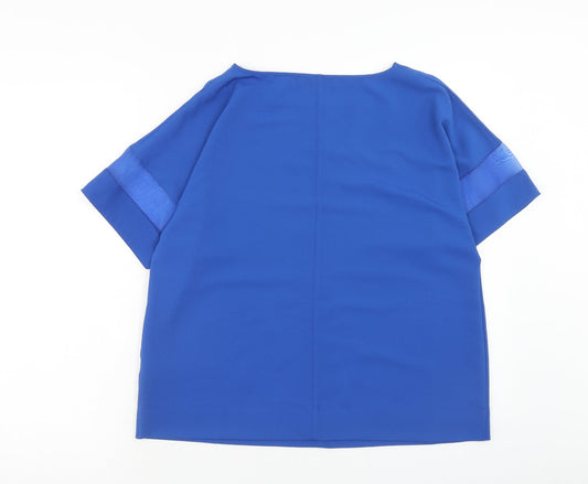 Womens UK Size 12 Marks and Spencer Blue Basic Blouse
