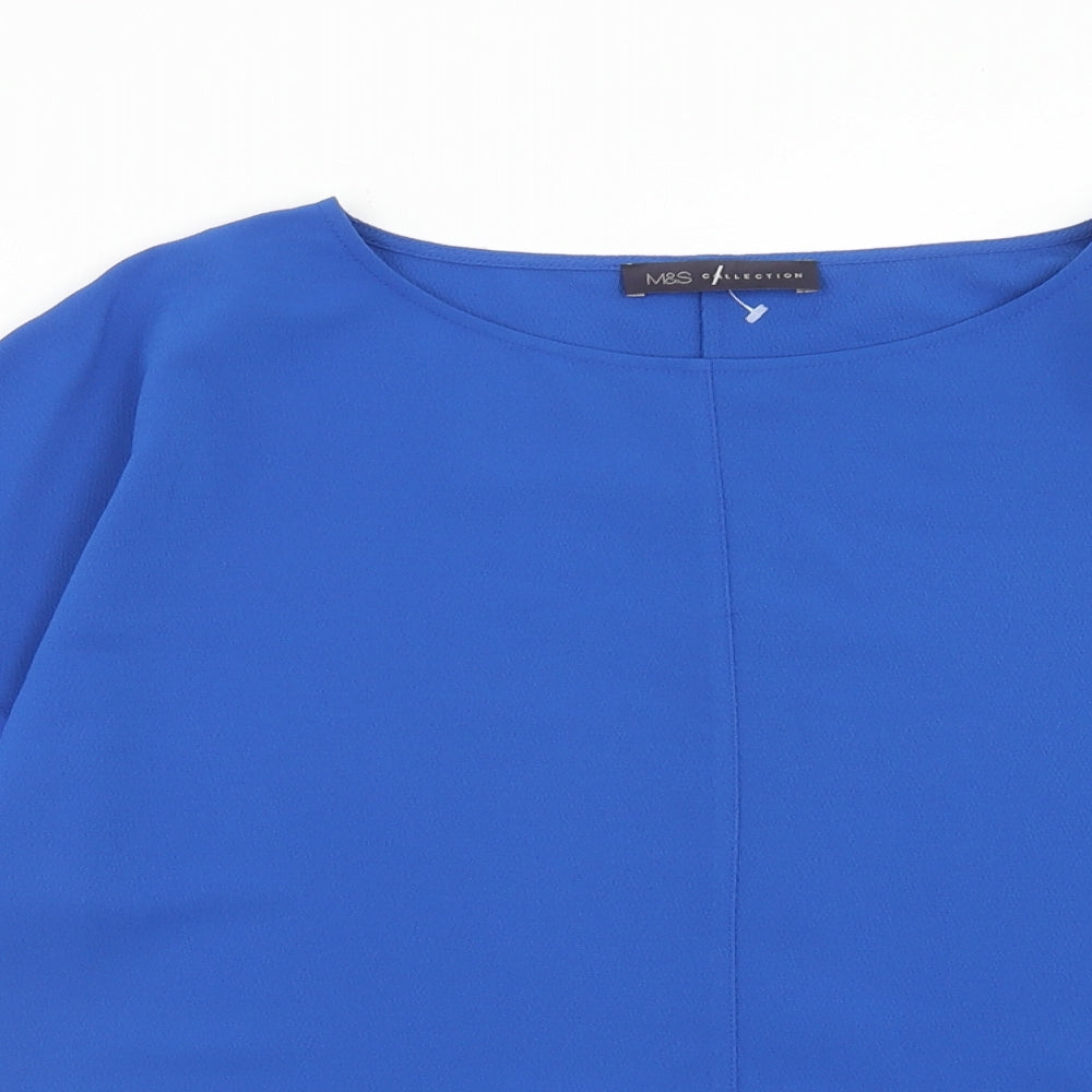 Womens UK Size 12 Marks and Spencer Blue Basic Blouse