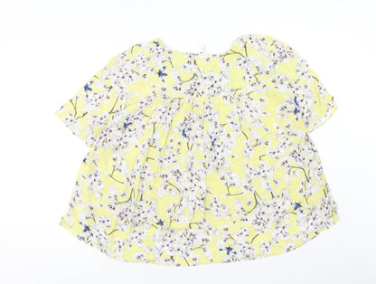 Womens UK Size 10 H&M Yellow Cropped T-Shirt