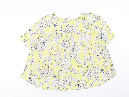 Womens UK Size 10 H&M Yellow Cropped T-Shirt