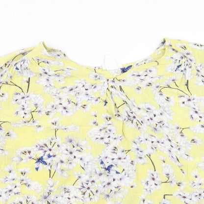 Womens UK Size 10 H&M Yellow Cropped T-Shirt