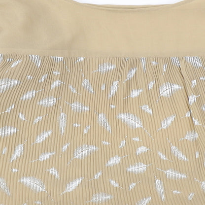 Darling Womens Brown V-Neck Geometric Polyester Cardigan Jumper Size M - Feathers