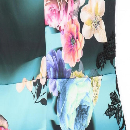 Joanna Hope Womens Multicoloured Floral Polyester A-Line Size 12 Round Neck Zip