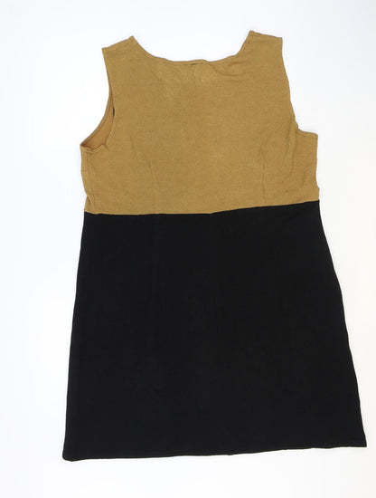 R&M Richards Womens Black Colourblock Polyester Tank Dress Size XL Scoop Neck