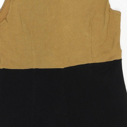 R&M Richards Womens Black Colourblock Polyester Tank Dress Size XL Scoop Neck