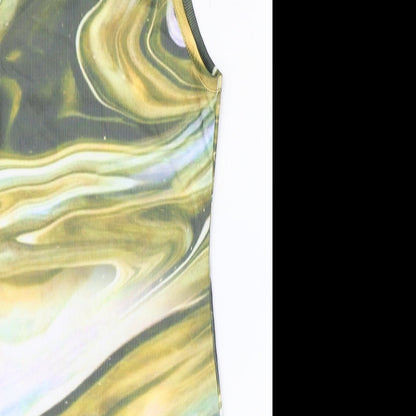 PRETTYLITTLETHING Womens Multicoloured Geometric Polyester Bodycon Size 8 Round Neck