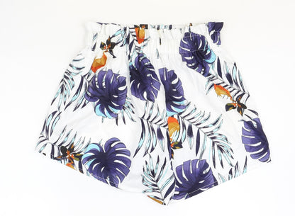 Shein Womens Multicoloured Floral Polyester Bermuda Shorts Size M Regular