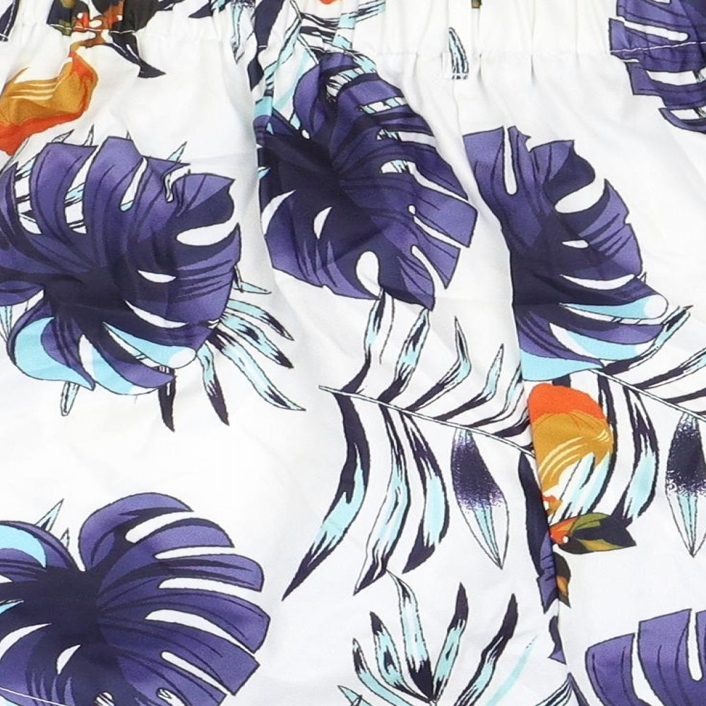 Shein Womens Multicoloured Floral Polyester Bermuda Shorts Size M Regular