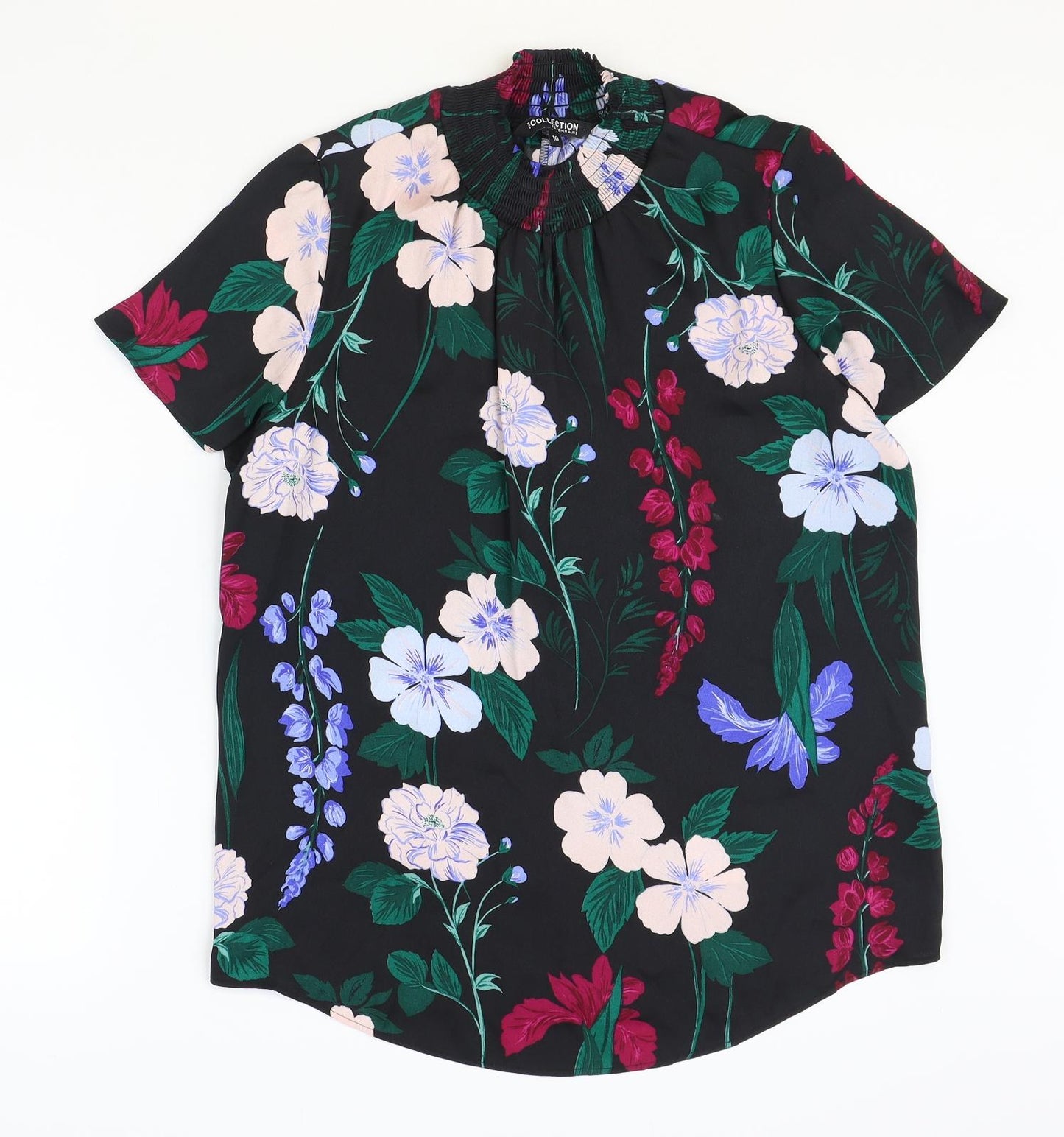 Womens UK Size 10 Debenhams Black Basic Blouse
