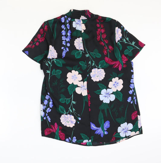 Womens UK Size 10 Debenhams Black Basic Blouse