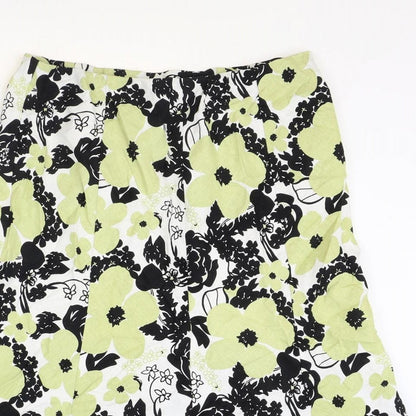ISLE Womens Multicoloured Geometric Linen Flare Skirt Size 12