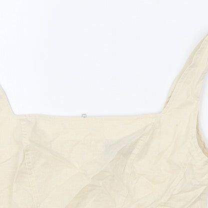 Womens UK Size 10 PRETTYLITTLETHING Beige Cropped Tank