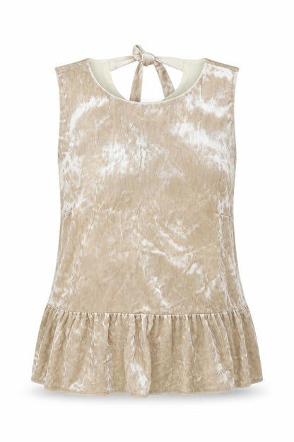 Miss Selfridge Womens Beige Polyester Basic Blouse Size 12 Round Neck