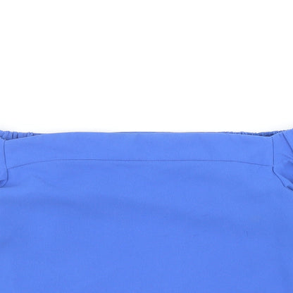 Topshop Womens Blue Polyester Cropped Blouse Size 10 Off the Shoulder - Bardot