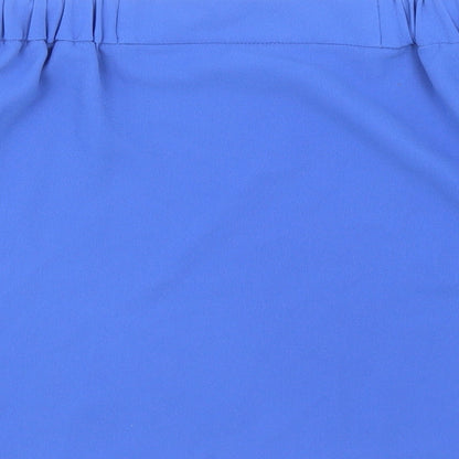 Topshop Womens Blue Polyester Cropped Blouse Size 10 Off the Shoulder - Bardot