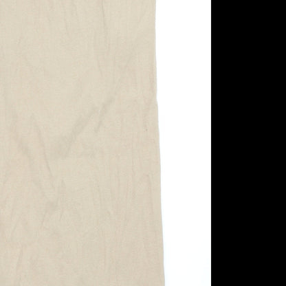 Pull&Bear Womens Beige Polyester Mini Size L Square Neck Pullover