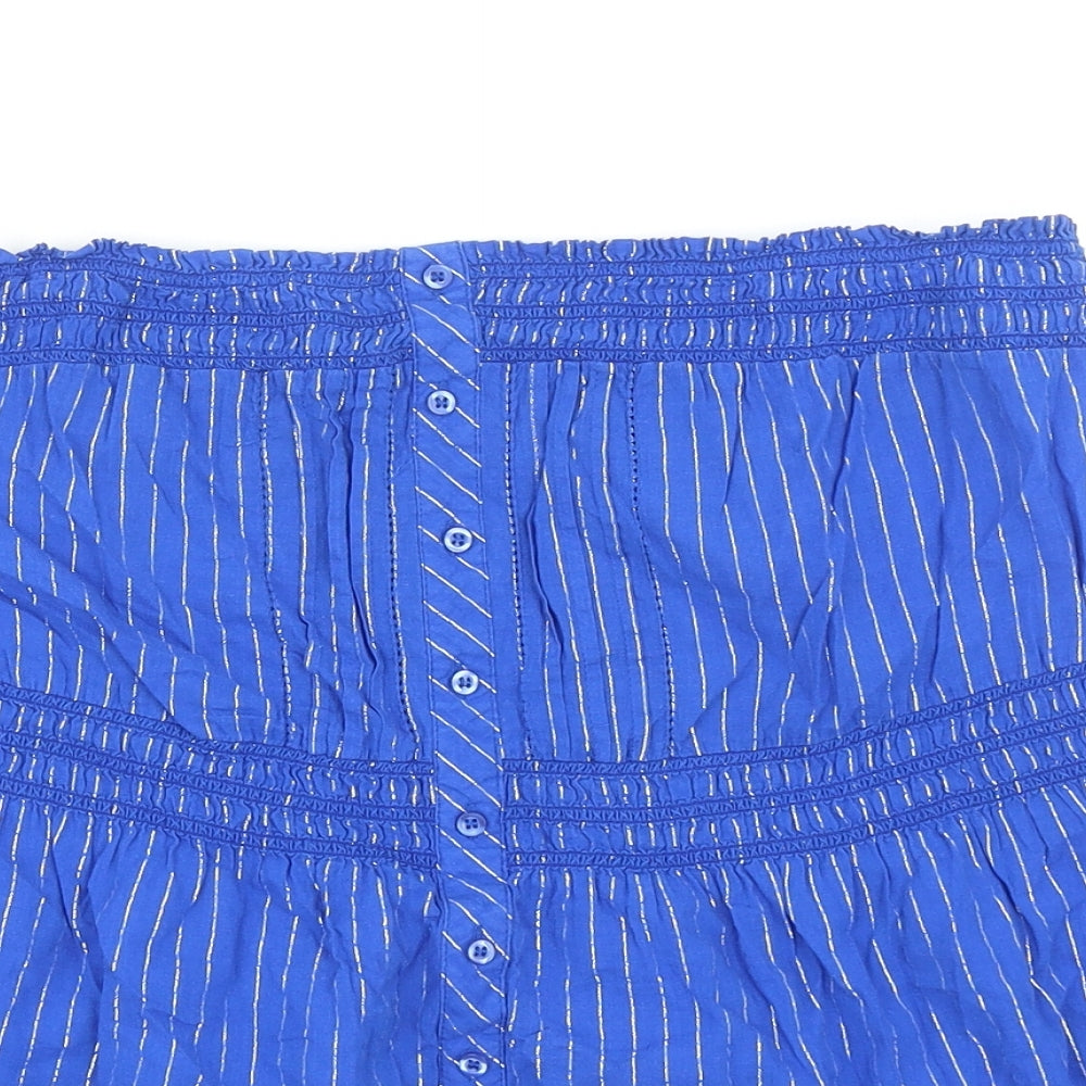Womens UK Size 16 New Look Blue Basic Blouse