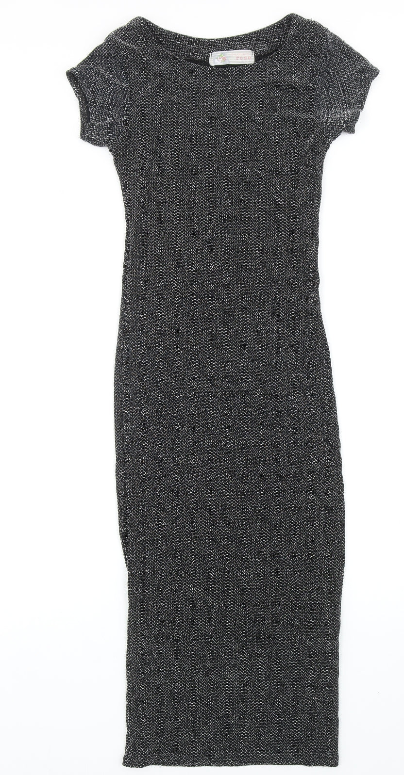 Cameo Rose Womens Black Nylon Bodycon Size S Round Neck Pullover