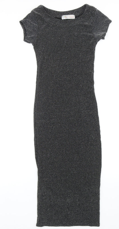 Cameo Rose Womens Black Nylon Bodycon Size S Round Neck Pullover