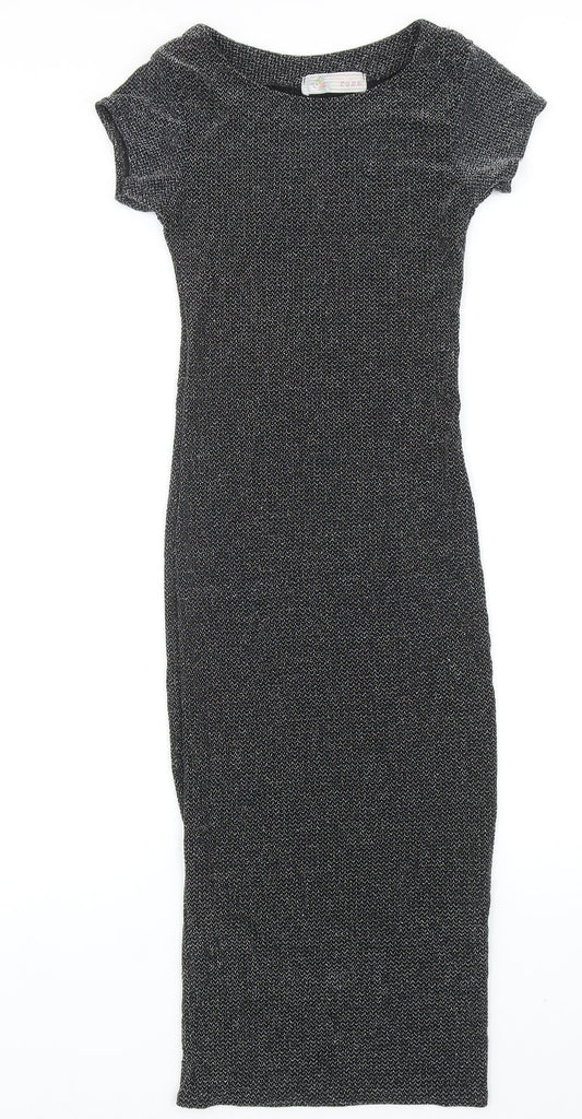 Cameo Rose Womens Black Nylon Bodycon Size S Round Neck Pullover