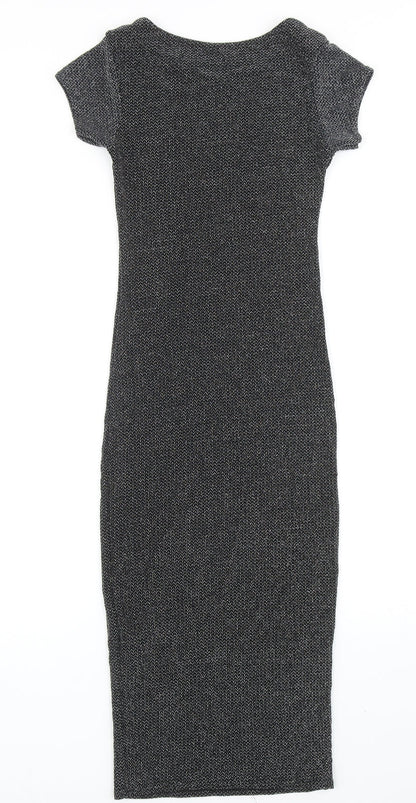 Cameo Rose Womens Black Nylon Bodycon Size S Round Neck Pullover