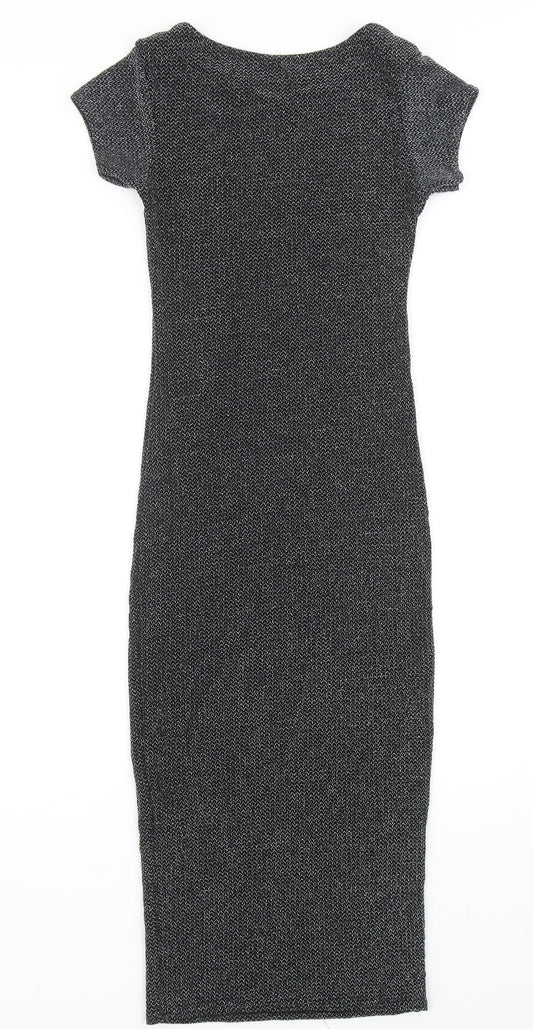 Cameo Rose Womens Black Nylon Bodycon Size S Round Neck Pullover