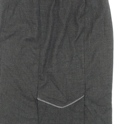 Marks and Spencer Womens Grey Geometric Polyester Straight & Pencil Skirt Size 10 Zip