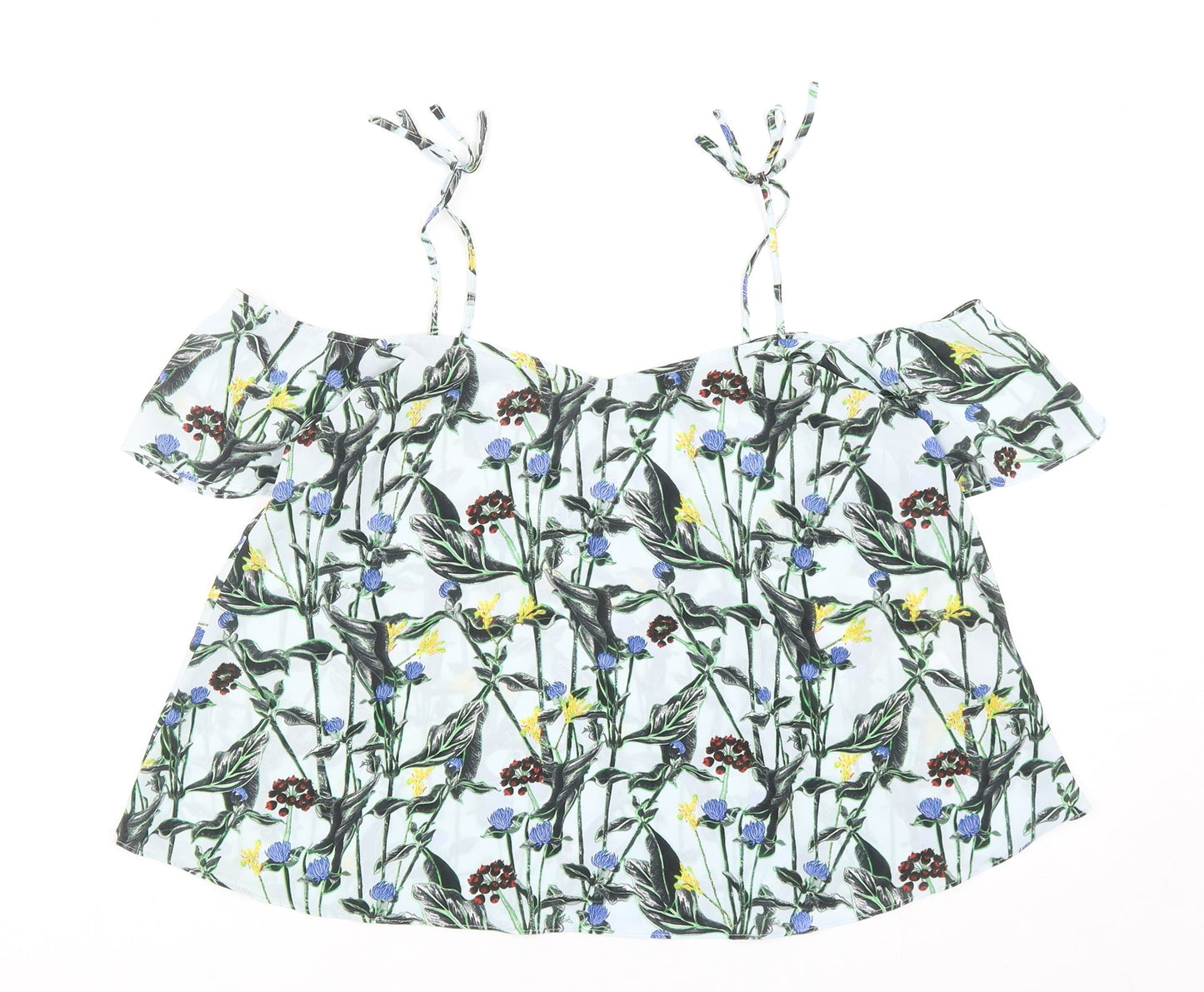 Womens UK Size 8 Topshop Blue Basic Blouse