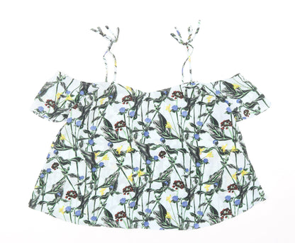 Womens UK Size 8 Topshop Blue Basic Blouse