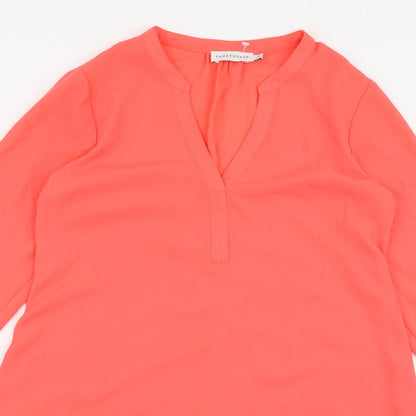 Paraphrase Womens Pink Polyester Basic Blouse Size XS V-Neck