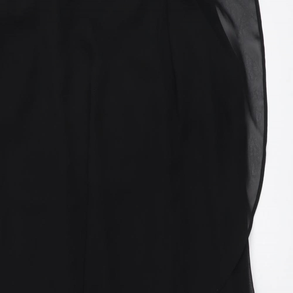 Debenhams Womens Black Polyester A-Line Size 10 Round Neck Button