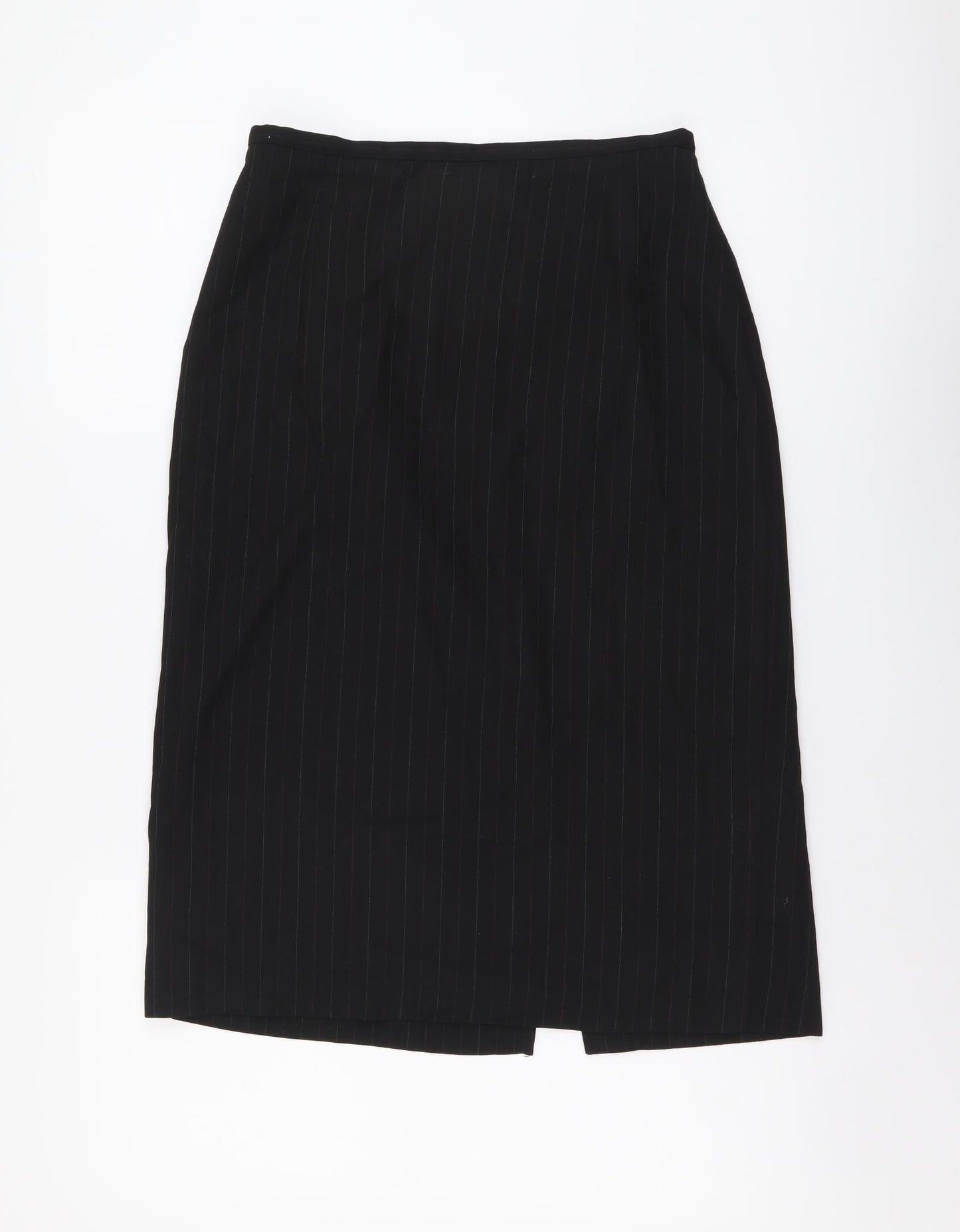 Klass Womens Black Geometric Polyester Straight & Pencil Skirt Size 12 Zip