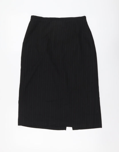 Klass Womens Black Geometric Polyester Straight & Pencil Skirt Size 12 Zip