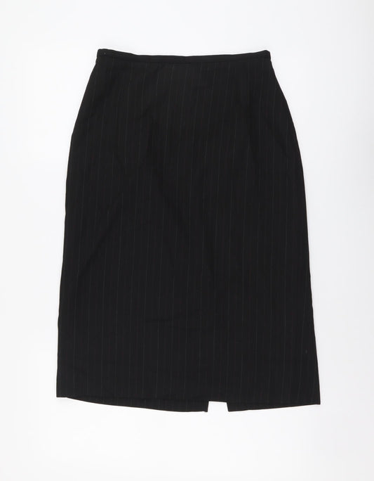 Klass Womens Black Geometric Polyester Straight & Pencil Skirt Size 12 Zip